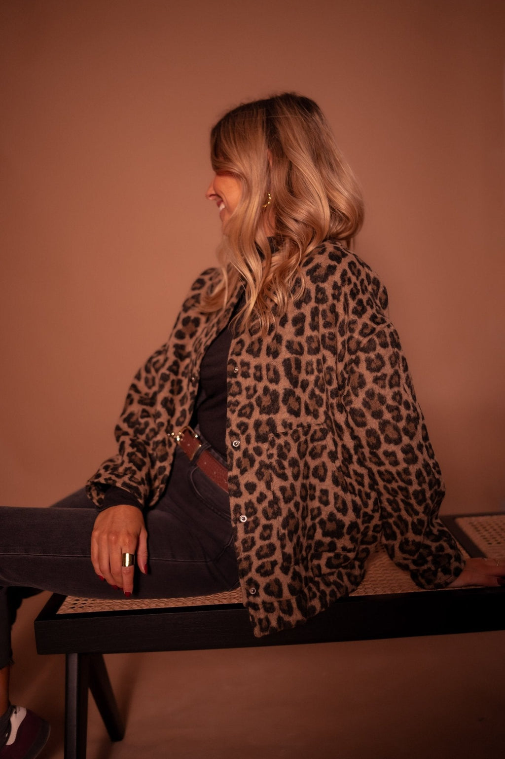 Colette™ | Women's Leopard Print Bomber Jacket Snap Button