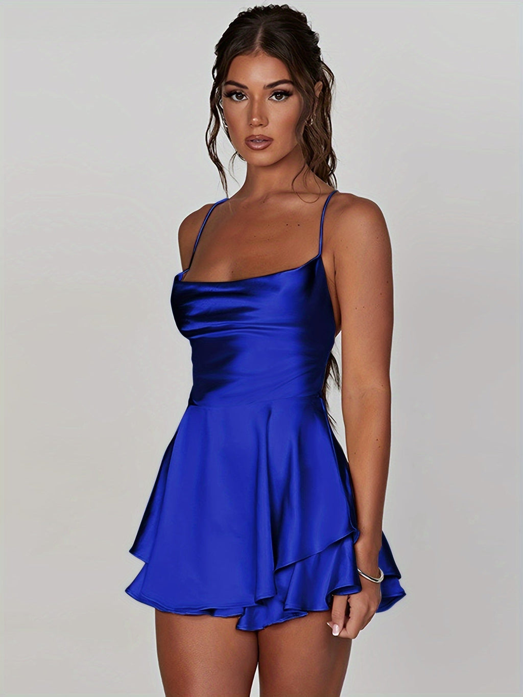Rosabelle™ | Women’s Mini Dress Satin Tiered Fit And Flare