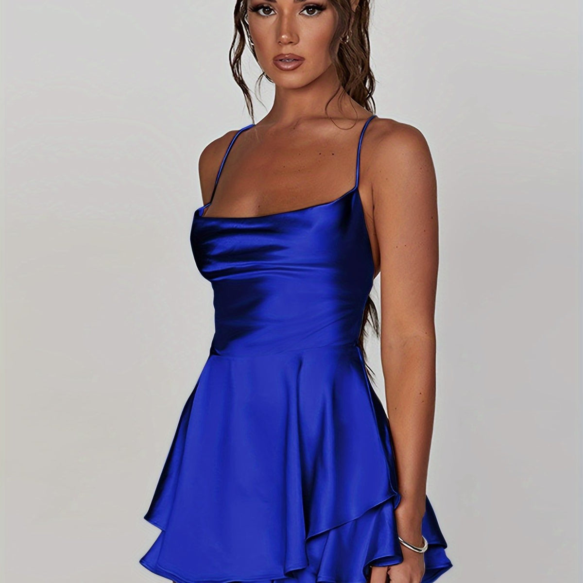 Rosabelle™ | Women’s Mini Dress Satin Tiered Fit And Flare