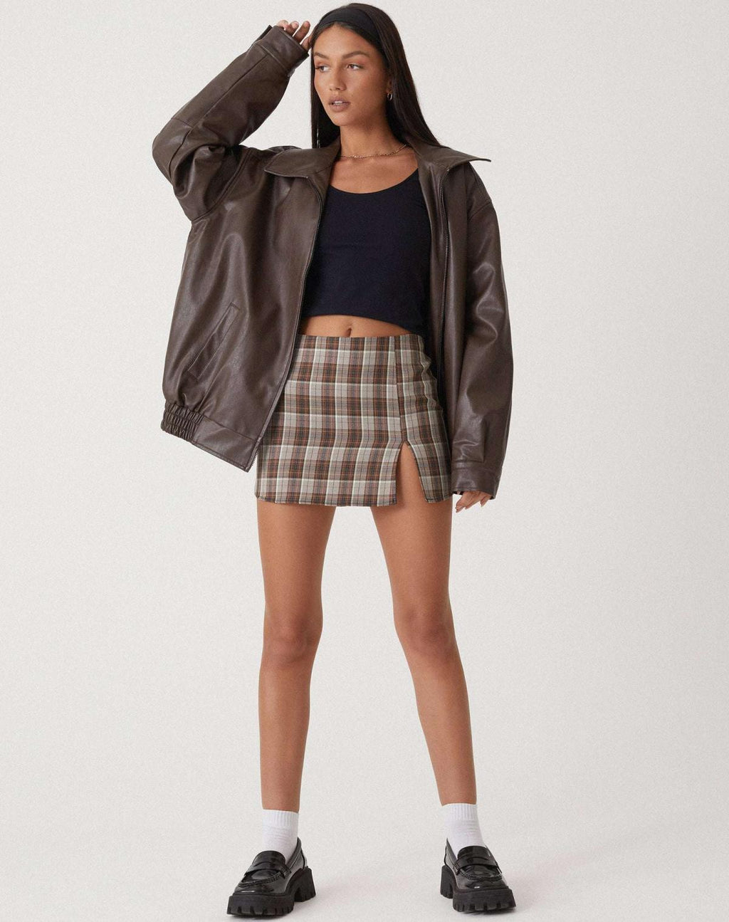 Marisol™ | Women's Bomber Jacket Faux Leather Zip Front