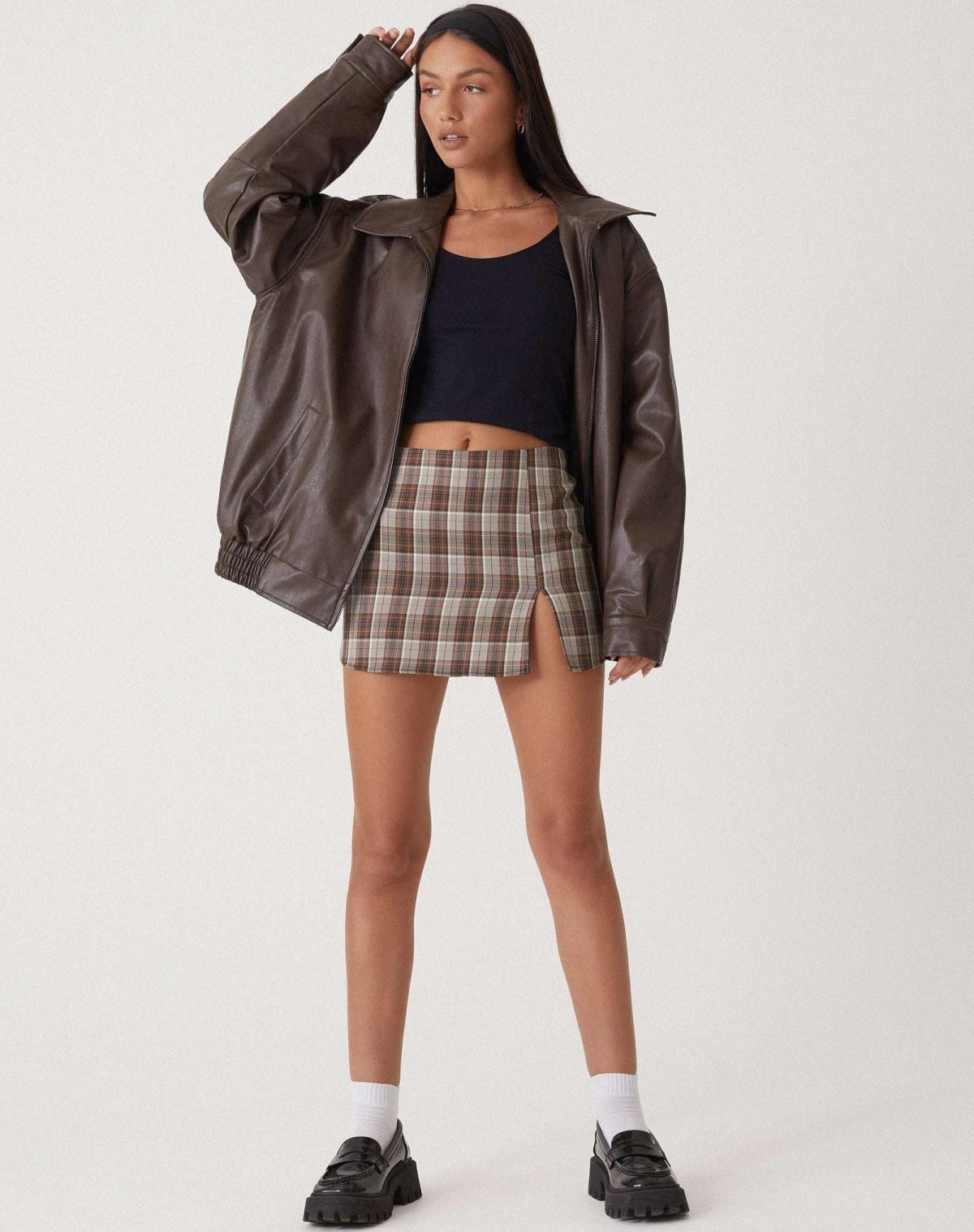 Marisol™ | Women's Bomber Jacket Faux Leather Zip Front