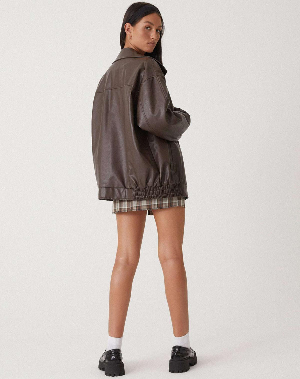Marisol™ | Women's Bomber Jacket Faux Leather Zip Front