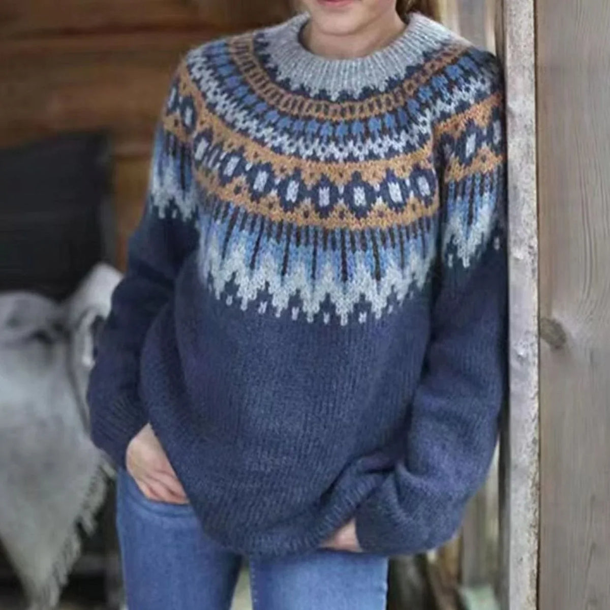 Wilhelmina™ | Women's Fair Isle Jumper Wool Blend