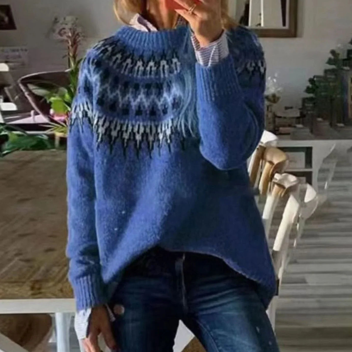 Wilhelmina™ | Women's Fair Isle Jumper Wool Blend
